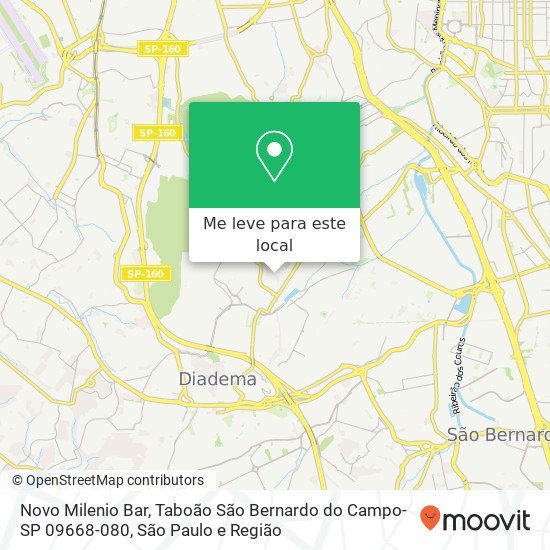 Novo Milenio Bar, Taboão São Bernardo do Campo-SP 09668-080 mapa