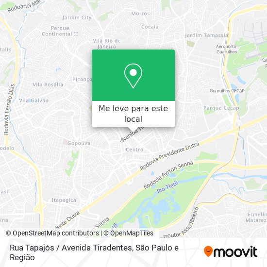 Rua Tapajós / Avenida Tiradentes mapa