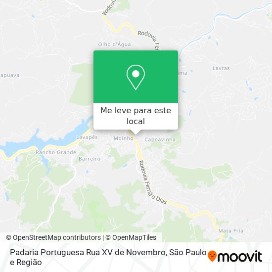 Padaria Portuguesa Rua XV de Novembro mapa