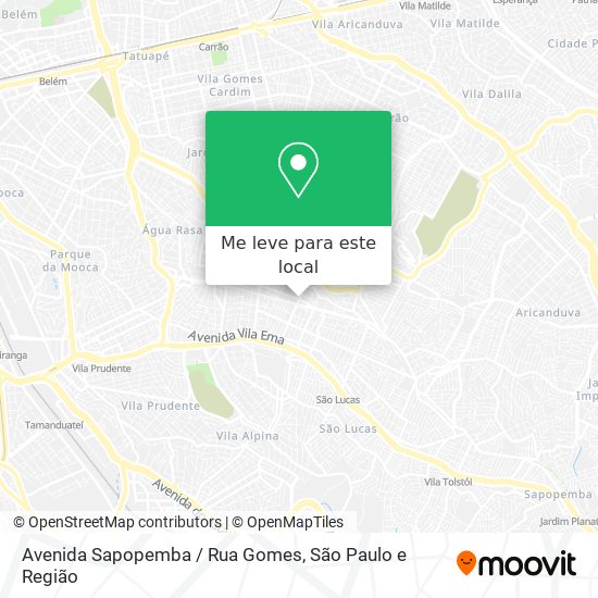 Avenida Sapopemba / Rua Gomes mapa