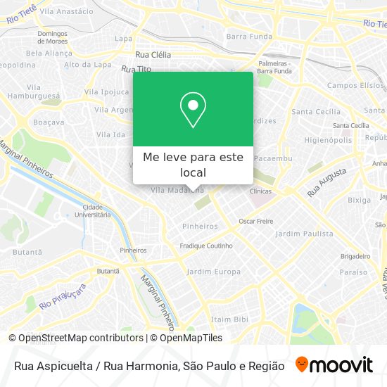 Rua Aspicuelta / Rua Harmonia mapa