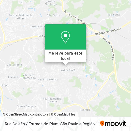 Rua Galeão / Estrada do Pium mapa