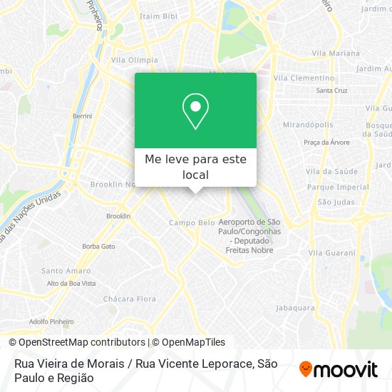 Rua Vieira de Morais / Rua Vicente Leporace mapa