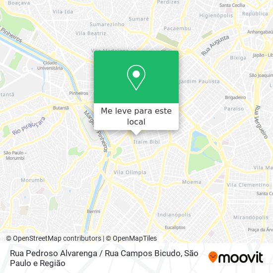 Rua Pedroso Alvarenga / Rua Campos Bicudo mapa