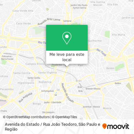 Avenida do Estado / Rua João Teodoro mapa