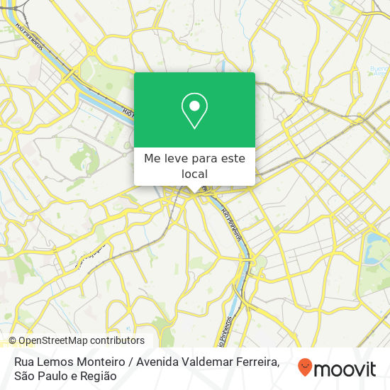 Rua Lemos Monteiro / Avenida Valdemar Ferreira mapa