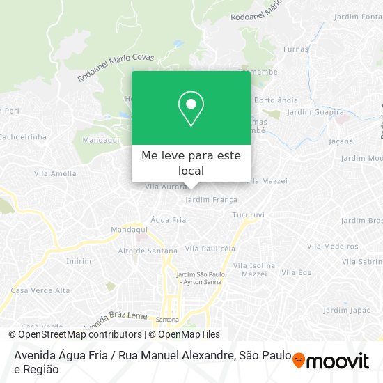 Avenida Água Fria / Rua Manuel Alexandre mapa