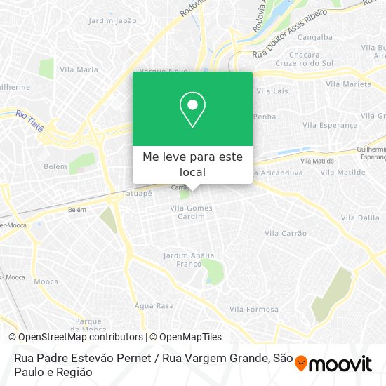 Rua Padre Estevão Pernet / Rua Vargem Grande mapa