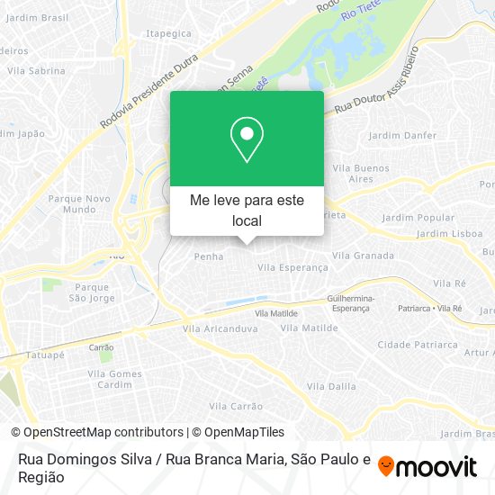 Rua Domingos Silva / Rua Branca Maria mapa