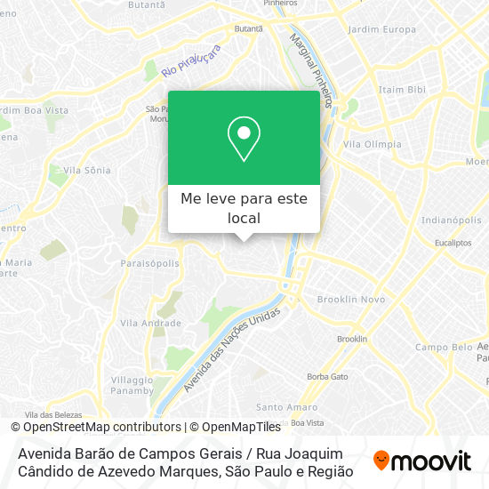 Avenida Barão de Campos Gerais / Rua Joaquim Cândido de Azevedo Marques mapa