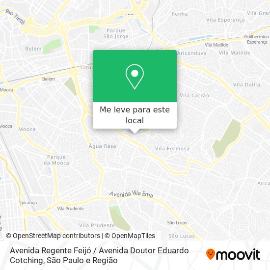 Avenida Regente Feijó / Avenida Doutor Eduardo Cotching mapa