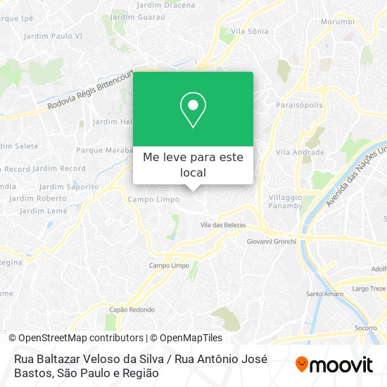 Rua Baltazar Veloso da Silva / Rua Antônio José Bastos mapa