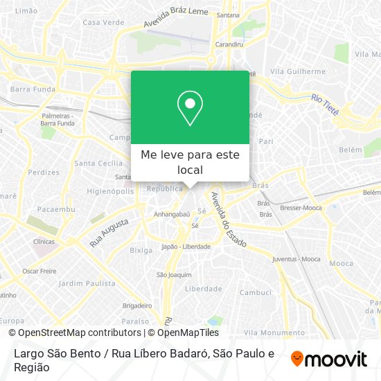 Largo São Bento / Rua Líbero Badaró mapa