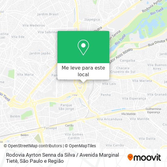 Rodovia Ayrton Senna da Silva / Avenida Marginal Tietê mapa