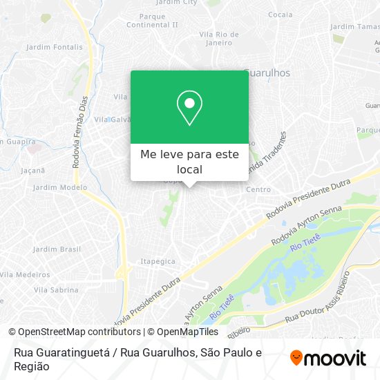 Rua Guaratinguetá / Rua Guarulhos mapa
