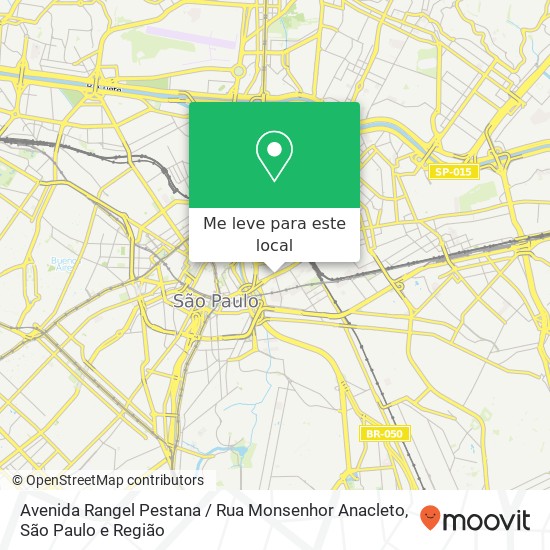 Avenida Rangel Pestana / Rua Monsenhor Anacleto mapa
