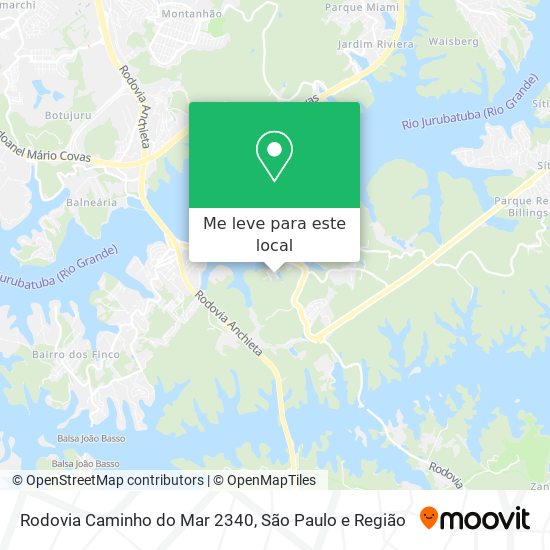 Rodovia Caminho do Mar 2340 mapa