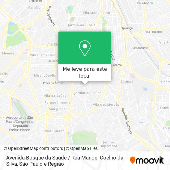 Avenida Bosque da Saúde / Rua Manoel Coelho da Silva mapa