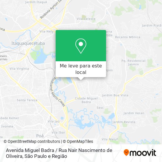 Avenida Miguel Badra / Rua Nair Nascimento de Oliveira mapa