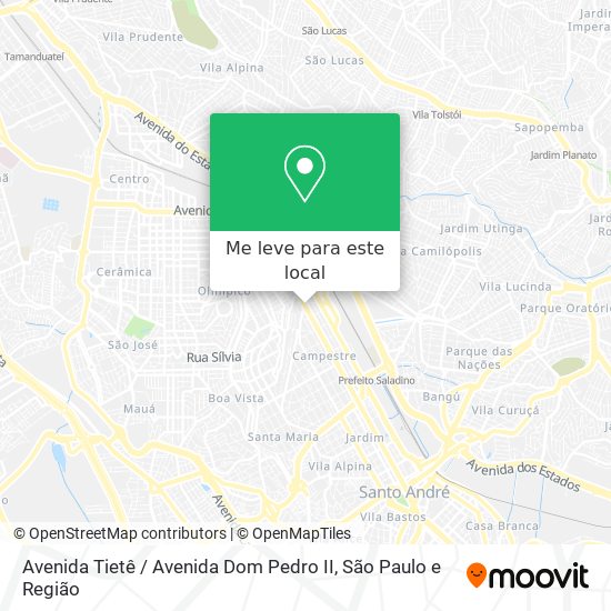 Avenida Tietê / Avenida Dom Pedro II mapa