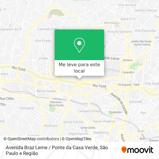 Avenida Braz Leme / Ponte da Casa Verde mapa