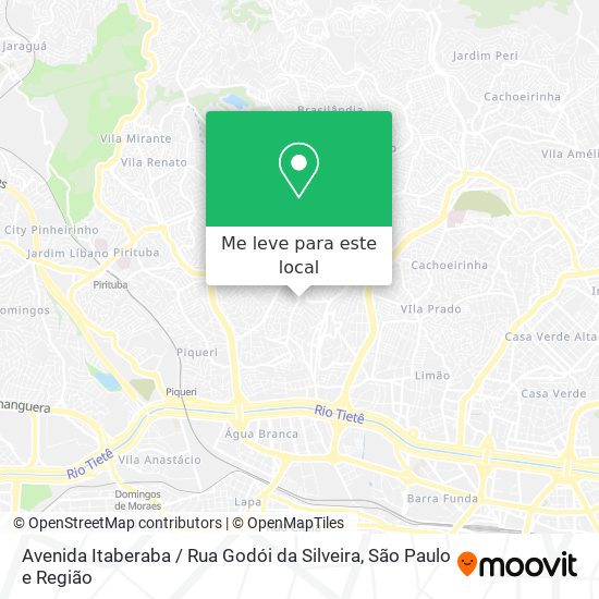 Avenida Itaberaba / Rua Godói da Silveira mapa
