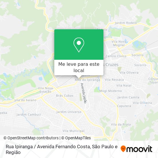 Rua Ipiranga / Avenida Fernando Costa mapa