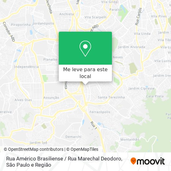 Rua Américo Brasiliense / Rua Marechal Deodoro mapa
