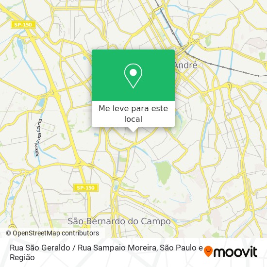 Rua São Geraldo / Rua Sampaio Moreira mapa