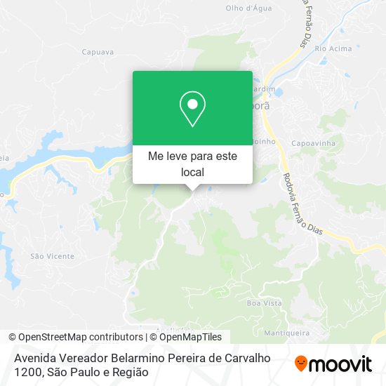 Avenida Vereador Belarmino Pereira de Carvalho 1200 mapa