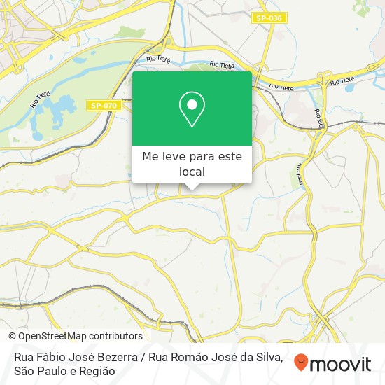 Rua Fábio José Bezerra / Rua Romão José da Silva mapa