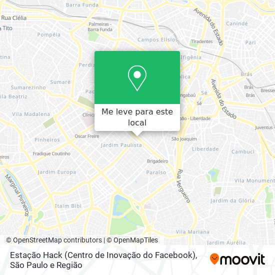 Estação Hack (Centro de Inovação do Facebook) mapa