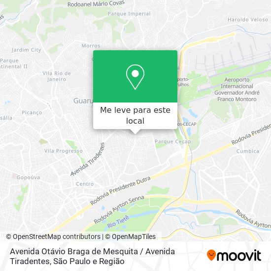 Avenida Otávio Braga de Mesquita / Avenida Tiradentes mapa