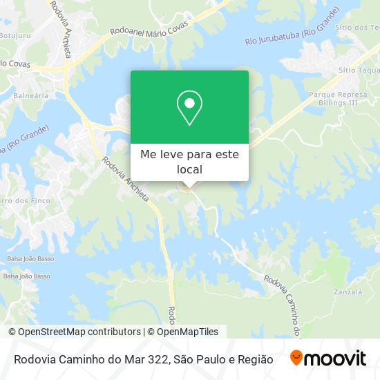 Rodovia Caminho do Mar 322 mapa