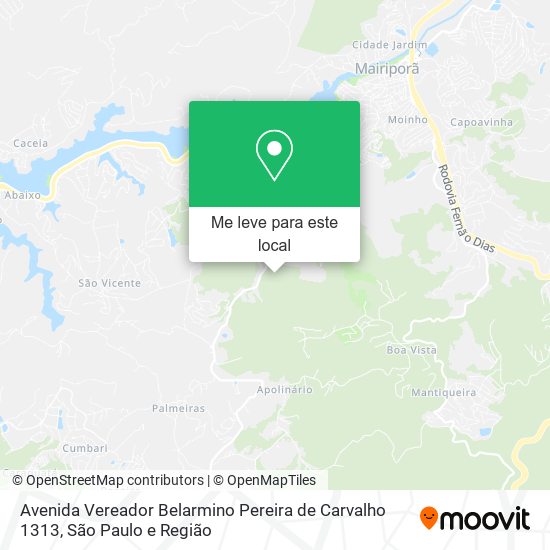 Avenida Vereador Belarmino Pereira de Carvalho 1313 mapa