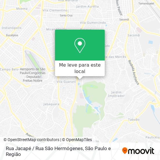 Rua Jacapé / Rua São Hermógenes mapa