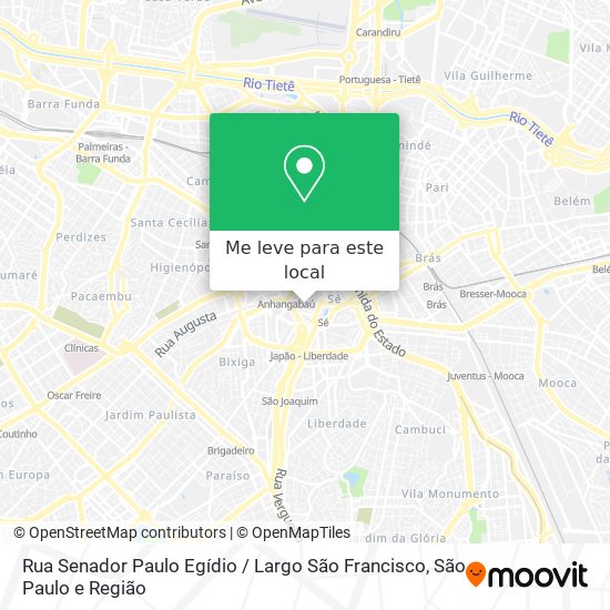 Rua Senador Paulo Egídio / Largo São Francisco mapa
