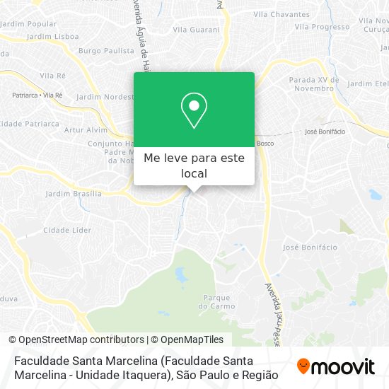 Faculdade Santa Marcelina (Faculdade Santa Marcelina - Unidade Itaquera) mapa