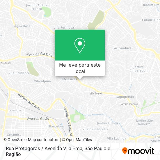 Rua Protágoras / Avenida Vila Ema mapa