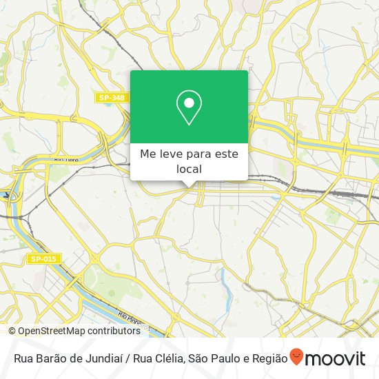 Rua Barão de Jundiaí / Rua Clélia mapa