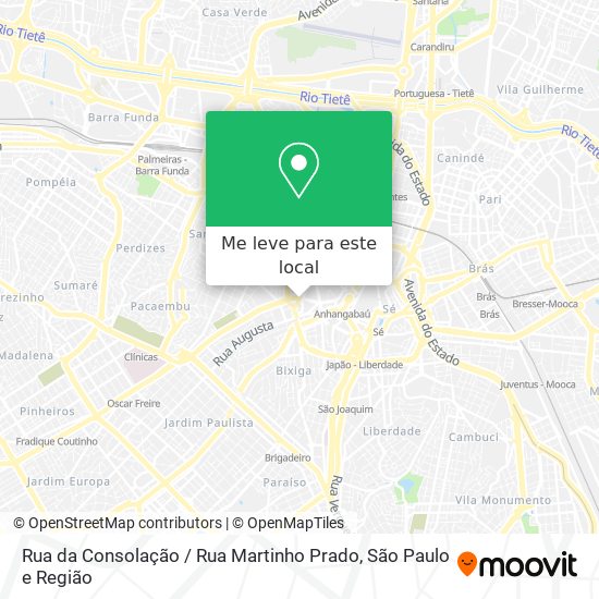 Rua da Consolação / Rua Martinho Prado mapa