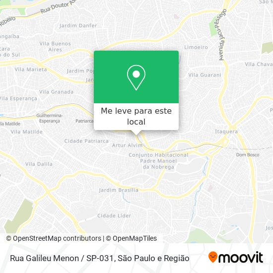 Rua Galileu Menon / SP-031 mapa