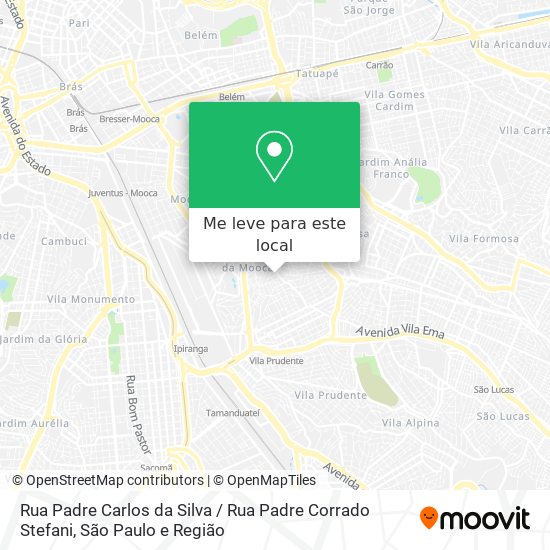 Rua Padre Carlos da Silva / Rua Padre Corrado Stefani mapa