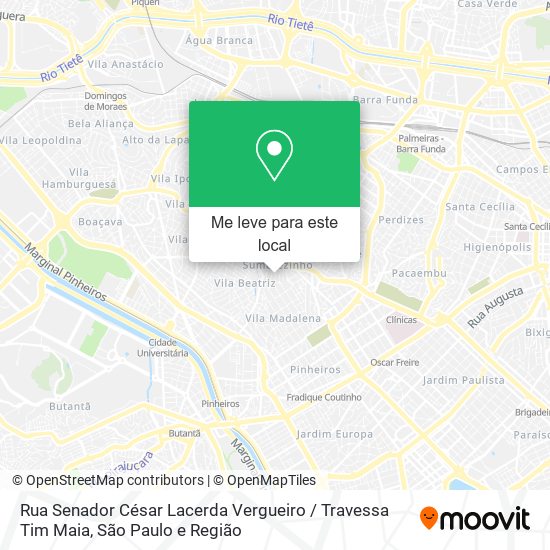 Rua Senador César Lacerda Vergueiro / Travessa Tim Maia mapa