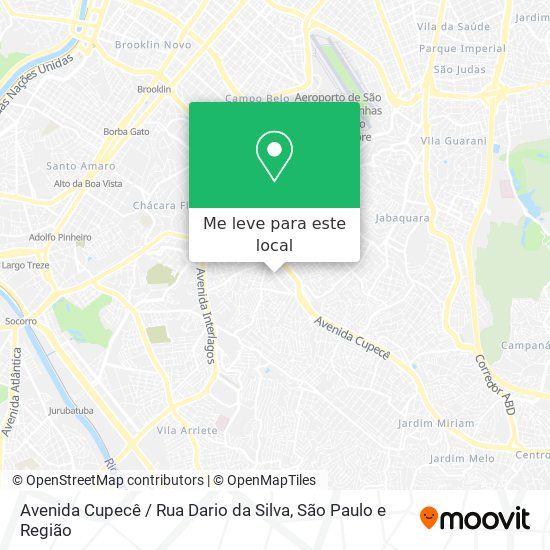 Avenida Cupecê / Rua Dario da Silva mapa