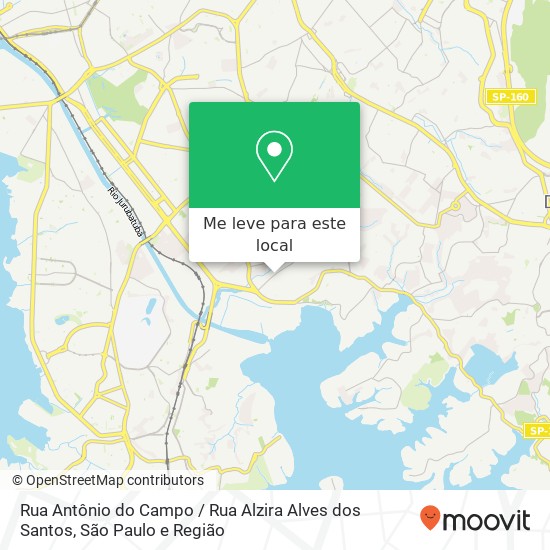 Rua Antônio do Campo / Rua Alzira Alves dos Santos mapa