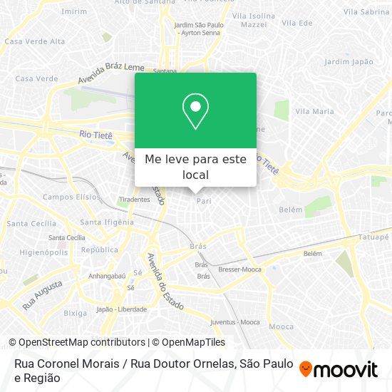 Rua Coronel Morais / Rua Doutor Ornelas mapa