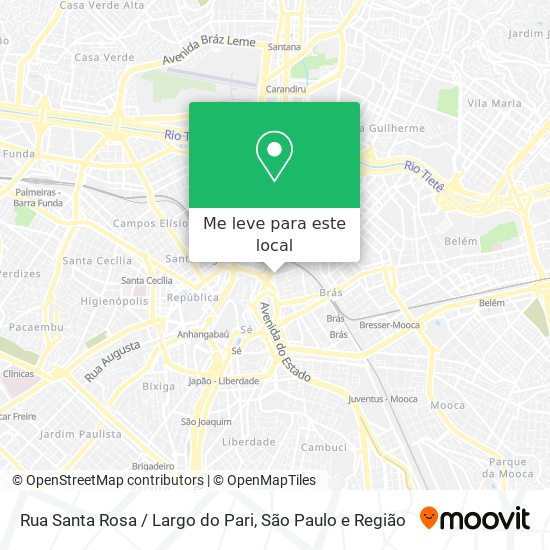 Rua Santa Rosa / Largo do Pari mapa