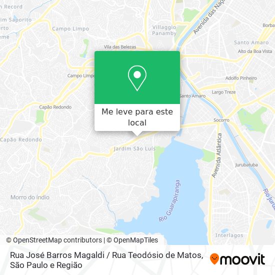 Rua José Barros Magaldi / Rua Teodósio de Matos mapa