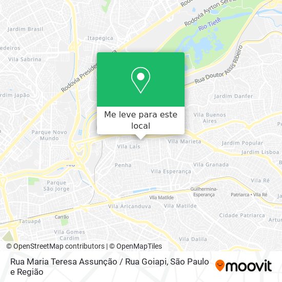 Rua Maria Teresa Assunção / Rua Goiapi mapa